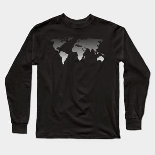 World Map T Shirt| Globe T Shirt Long Sleeve T-Shirt